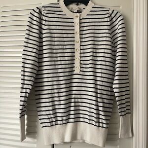 LOFT Striped Black and White Sweater